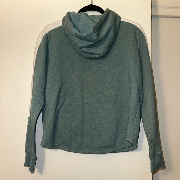 Adidas Small Hooded Drawstring Womens Sweatshirt Green White EUC - Picture 5 of 10